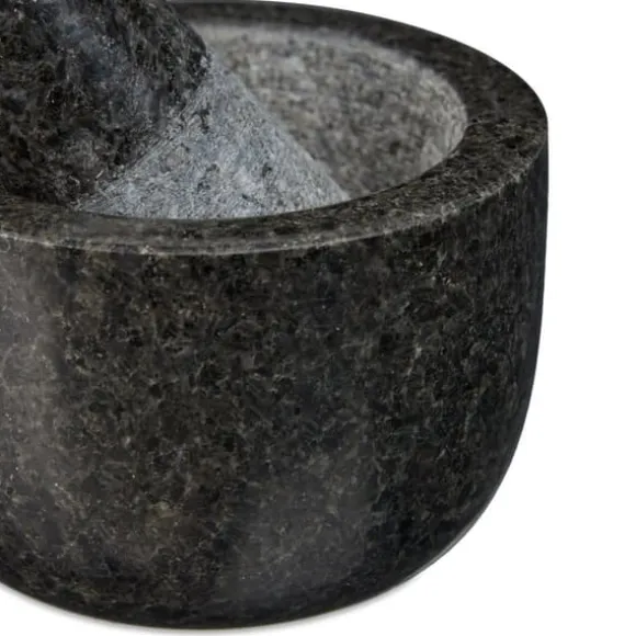 Mortel och stöt, Granit, 6x8,5 cm, Grå
