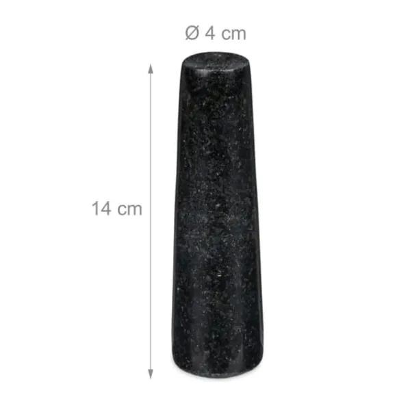 Mortel och stöt, Granit, 12x8.5 cm, Svart