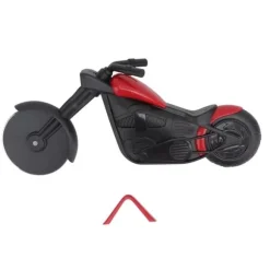 Motorcykelpizzaskärare i rostfritt stål, motorcykelformad pizzahjulsskärare för att skära pizzor, kakor, våfflor och pannkakor
