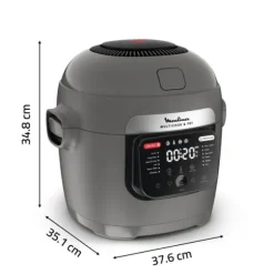 Moulinex Multicook & Fry, Multikokare och inbyggd luftfritös, 12 program, Matlagning på 2 nivåer, Kapacitet 6L, MZ730BF0