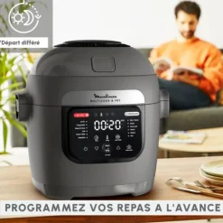 Moulinex Multicook & Fry, Multikokare och inbyggd luftfritös, 12 program, Matlagning på 2 nivåer, Kapacitet 6L, MZ730BF0