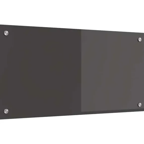 Mörk Grå Kök Backsplash i Härdat Glas - Värmebeständig & Lätt att Rengöra | Storlek: 80x40x0,6 cm