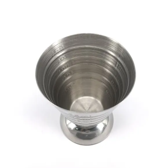 Måttbägare i rostfritt stål 2,5 oz (75 ml) med tre volymskala, enkel att rengöra och hållbar
