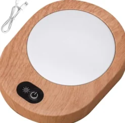 Muggvärmare USB-muggvärmare för skrivbord, trämugg 55-65℃, konstant temperatur, kaffe, bärbar värmeunderlägg