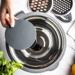 Multifunktionell köksskål med grönsaksrivverk funktion 24cm 5L 5 element KINGHOFF KH-1862
