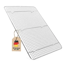 Multifunktionell kylhylla i rostfritt stål Bakhylla i silver med storleken 42 x 29.5 cm - För att baka grilla och svalna