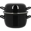 Musselgryta - MENASTYL - 3645567 - Emaljerat stål - Svart - 18 cm - 2,7 liter - Lämplig för alla spishällar inklusive induktion