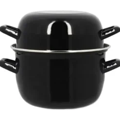 Musselgryta - MENASTYL - 3645567 - Emaljerat stål - Svart - 18 cm - 2,7 liter - Lämplig för alla spishällar inklusive induktion