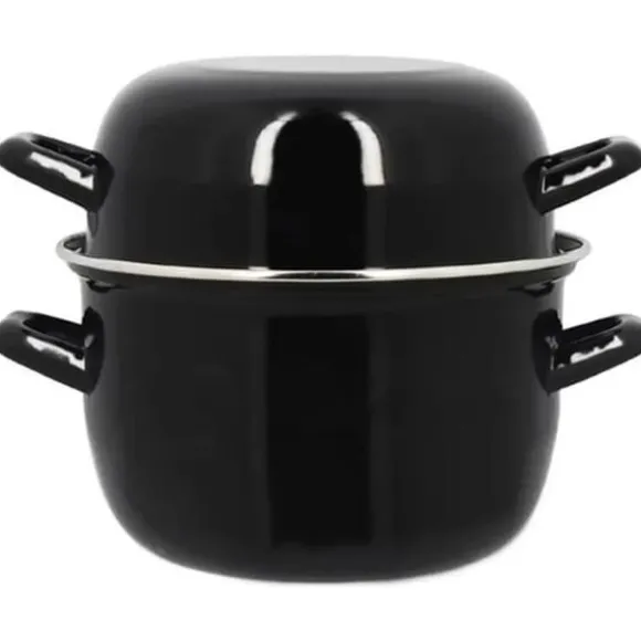 Musselgryta - MENASTYL - 3645567 - Emaljerat stål - Svart - 18 cm - 2,7 liter - Lämplig för alla spishällar inklusive induktion