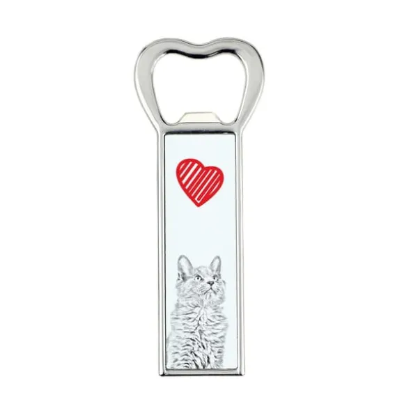Nebelung - flasköppnare med en katt, personlig kylöppnare, unik present till en man från Art-Dog