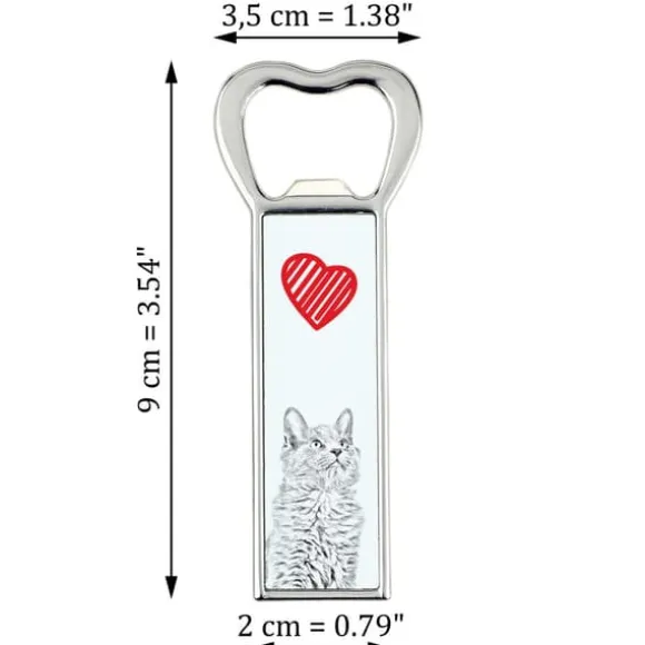 Nebelung - flasköppnare med en katt, personlig kylöppnare, unik present till en man från Art-Dog