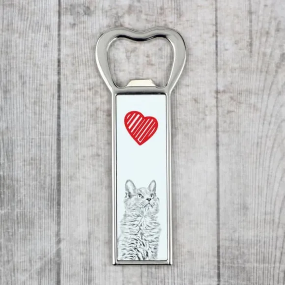 Nebelung - flasköppnare med en katt, personlig kylöppnare, unik present till en man från Art-Dog