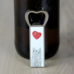 Nebelung - flasköppnare med en katt, personlig kylöppnare, unik present till en man från Art-Dog