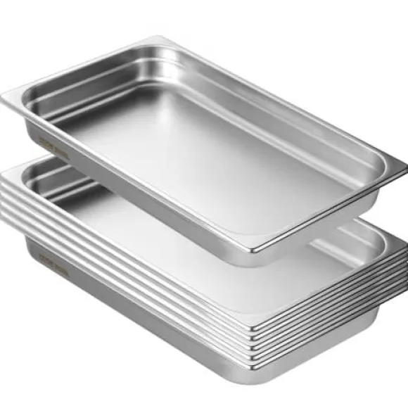 Ångbordsform, 6-pack fullstorlek anti-jam, 53x32.8x6.7 cm, rostfritt stål, förvaring