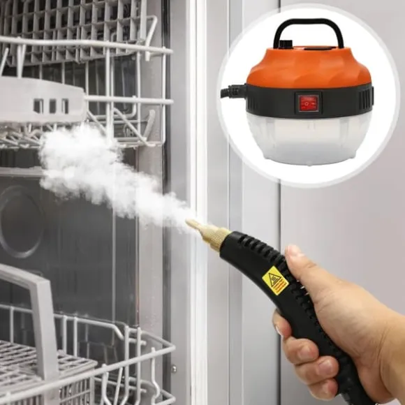 Ångrengörare 1600 W, 6 justerbara nivåer, antidropp-backventil, 5,5 bar, flera borstar, 220 V EU-kontakt, för hem & kommersiellt bruk