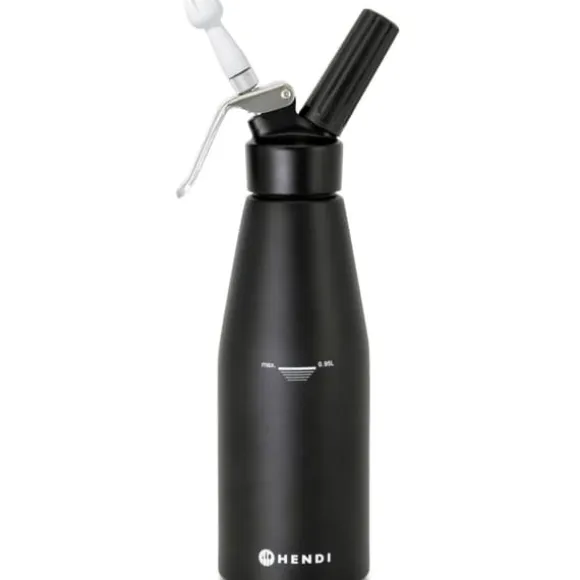 N2O Kitchen Line vispgrädde sifon SET + 3 spetsar 0,98L - svart