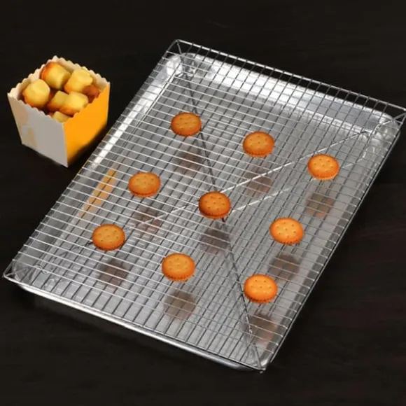 Nonstick rostfritt stål bakning kaka bröd kakor kylgaller köksredskap 46x33x2.8cm