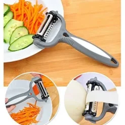 Nätlösningar Julienne Skalare 4 i 1 grönsaksskalare Trippelblad + Citrusskalare - Ekonomisk funktion in och ut