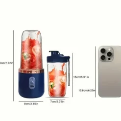 OBOSOE Bärbar Juice Extractor / Juicepress – USB-Uppladdningsbar, Reselock, För Smoothies & Juice