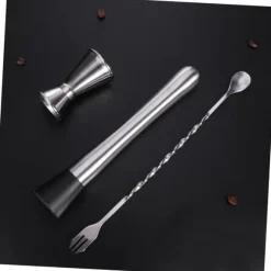 OBOSOE Cocktail set Dubbel shaker 750ml Rostfritt stål Silver 4 delar