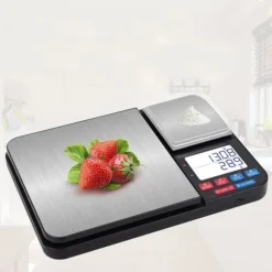 OBOSOE Digital köksvåg med dubbla vägplattor 10 kg/1g och 500g/0.01g
