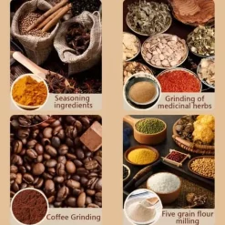 OBOSOE Elektrisk Multifunktionell Kvarn / Kaffekvarn med 4-Bladig Stålkniv – Mal Kaffebönor, Kryddor & Ingredienser