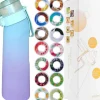 OBOSOE Luftvattenflaska 650ml – 7 Smakkapslar | Sockerfri & Aromatisk | Gradient Blå med Suprör