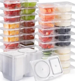 OBOSOE Matlådor/Förvaringsburkar med lock 10-pack – Återanvändbara, delade matlådor för snacks, portioner och picknick