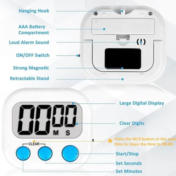 OBOSOE 6-Pack Digitala Visuell Timer – Kökstimer & Klassrumstimer för Lärare och Barn, Skolstart och Matlagning