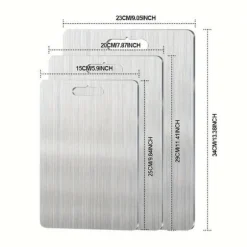 OBOSOE 3-Pack Dubbel­sida Skärbrädor i Rostfritt Stål – Mögelresistenta & Vattentåliga Skärbrädor för Kök