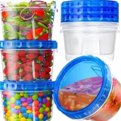 OBOSOE 6-pack Frysförvaringsbehållare - 500ml BPA-fria Matlådor med Skruvlock, Mikrovågs- & Diskmaskinsäkra, Återanvändbara Sopplådor