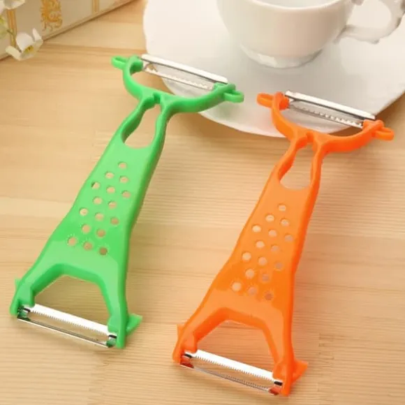 OBOSOE 2-pack 2-i-1 Grönsaksskalare & Råkostjärn – Dubbelverkande Skalare i Rostfritt Stål med Ergonomiskt Handtag