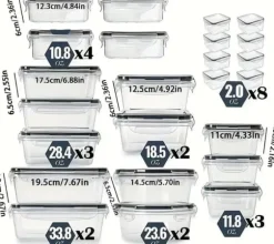 OBOSOE 24-pack Matlådor med Lufttäta Burkar med Lock – BPA-fria Matförvaring