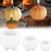 OBOSOE 3-Pack Pumpa Silikonformar – Resin Ljusformar för Heminredning, Ljusgjutning & Handgjord Tvål, Halloween-dekoration