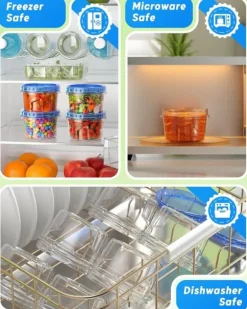 OBOSOE 6-pack runda matlådor 500 ml – BPA-fria, återanvändbara med twist-top lock, kyl & mikro