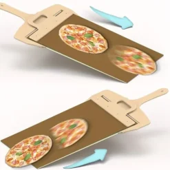 OBOSOE Pizzaspade - Non-Stick Yta, Lång Handtag, Lätt att Glida in i Ugnen, Perfekt för Överföring av Pizza, Diskmaskinsäkert