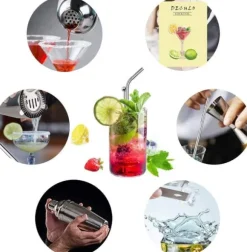 OBOSOE Premium Cocktail shaker Set– 10-delars Barutrustning i Rostfritt Stål