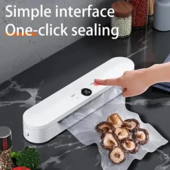 OBOSOE Vakuumförpackare / Vacuum Sealer med 10-Pack Påsar – Automatisk Matförslutare för Torr och Fuktig Mat
