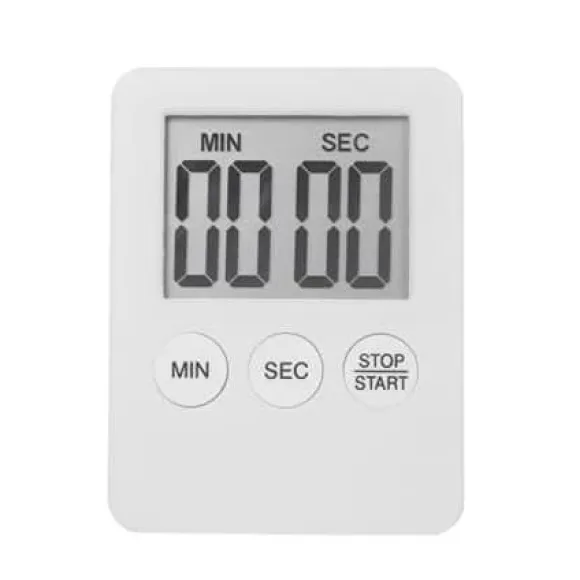 OBOSOE Vit stor skärm kökstimer, digital display, stoppur timer, hushållens nödvändiga verktyg