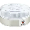 OBOSOE Yoghurtberedare – Maskin för hemmagjord yoghurt, 7 glas, rostfritt stål, silver och vit, 24 cm x 24 cm x 13 cm