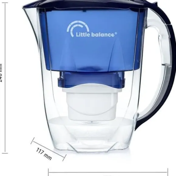 Océane Filter Carafe + 1 LITTLE BALANCE patron - 8593 - Minskar mikroplast, klor, kalkavlagringar, 2,8 l, Ultrasnabbt flöde