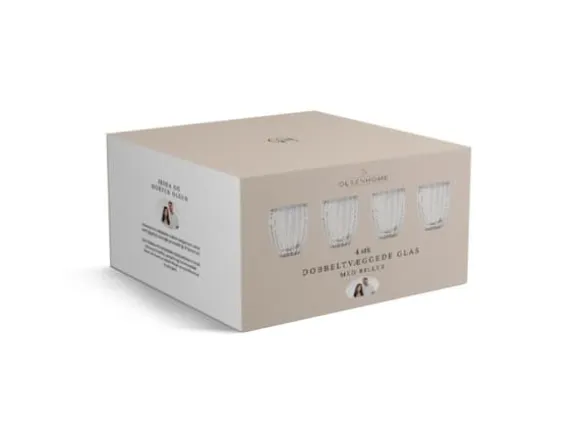 OH - Dubbelväggiga glas med räfflor - 4-pack