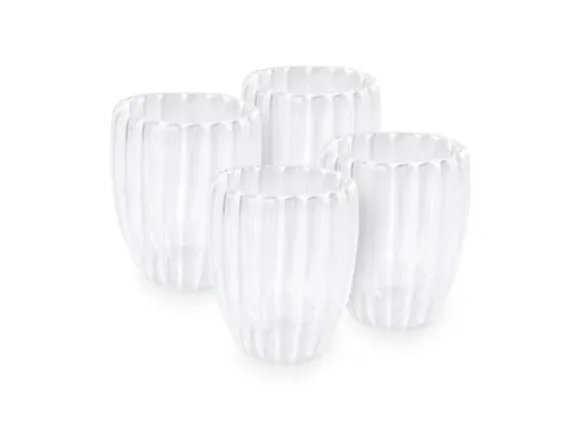 OH - Dubbelväggiga glas med räfflor - 4-pack