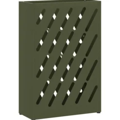 Olivgrön Paraplyställ i stål - Stilren och hållbar design | Storlek: 28x12x41 cm | Färg: Olivgrön