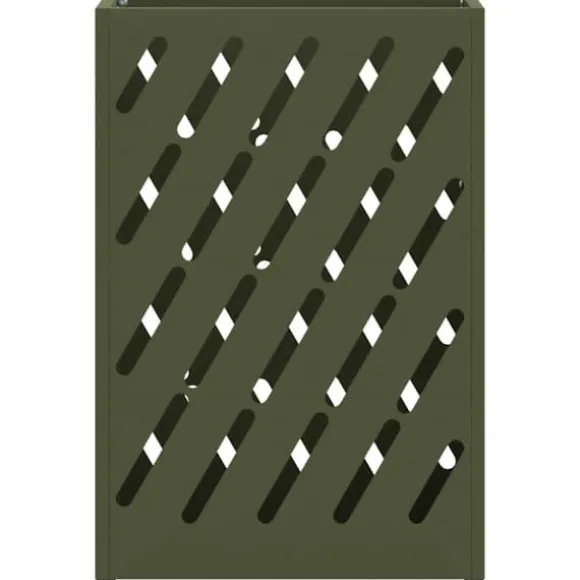 Olivgrön Paraplyställ i stål - Stilren och hållbar design | Storlek: 28x12x41 cm | Färg: Olivgrön