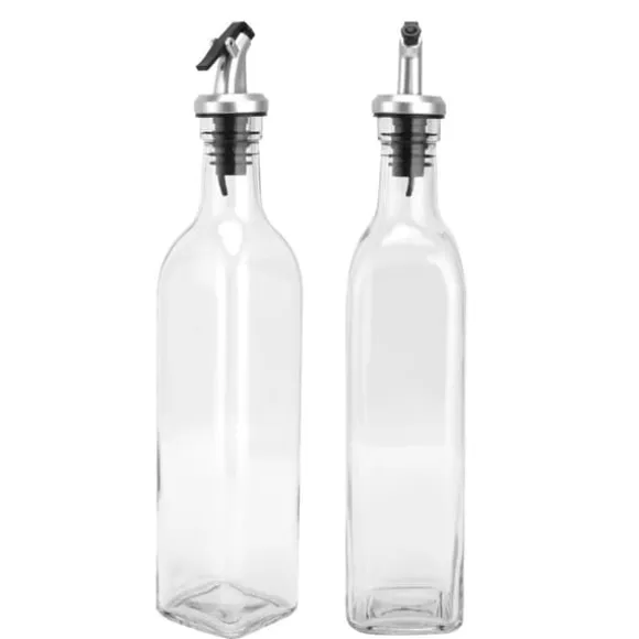 Oljedispenser Glas och Spraymålad Plast Oljeburk Flaska för Sojasås Vinäger Matlagning Vin