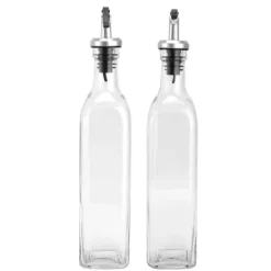 Oljedispenser Glas och Spraymålad Plast Oljeburk Flaska för Sojasås Vinäger Matlagning Vin