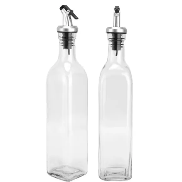 Oljedispenser Glas och Spraymålad Plast Oljeburk Flaska för Sojasås Vinäger Matlagning Vin