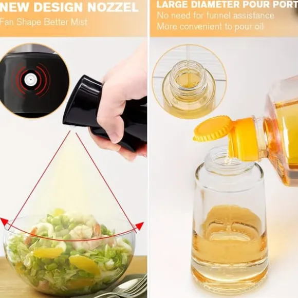 Oljeflaska med Sprayfunktion i Glas 200ml Svart
