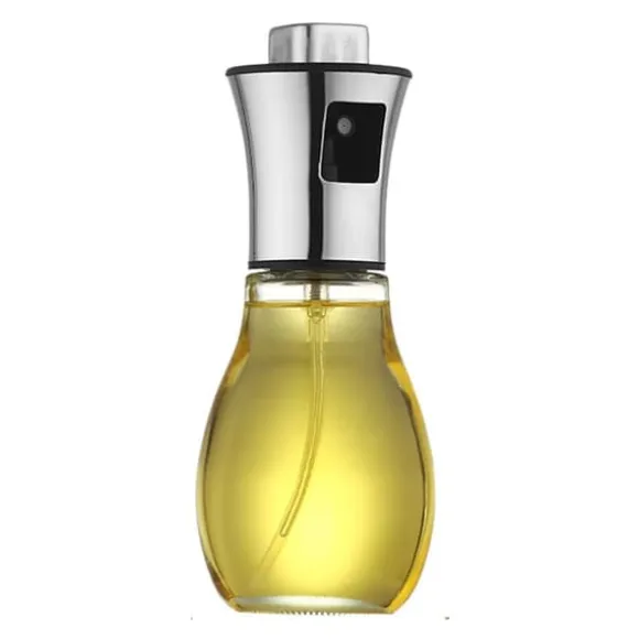 Oljesprayflaska Presstyp Spray Jämnt 200ml Glasögon Oljespraydispenser för köksmatlagning